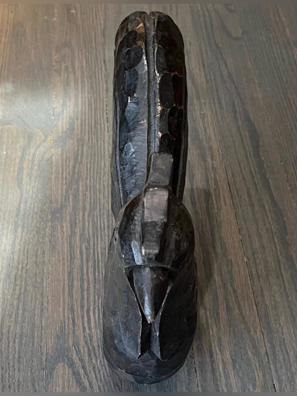Hand-Carved Black Wooden Rooster Sculpture - Decorative Home Art - Picture 5 of 7